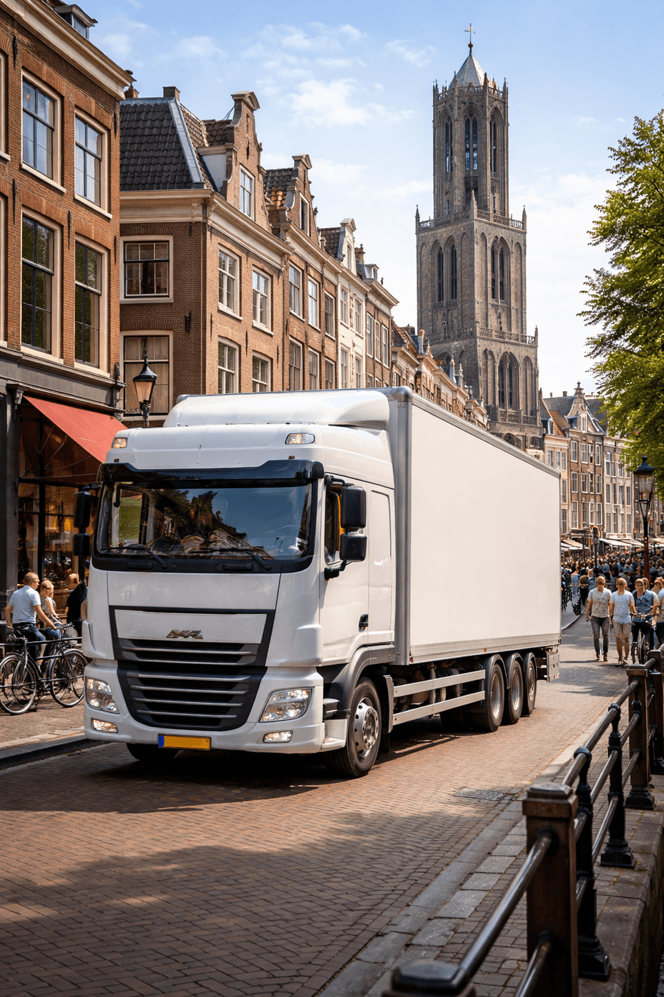 Vrachtwagen in Utrecht (AI gegenereerd)