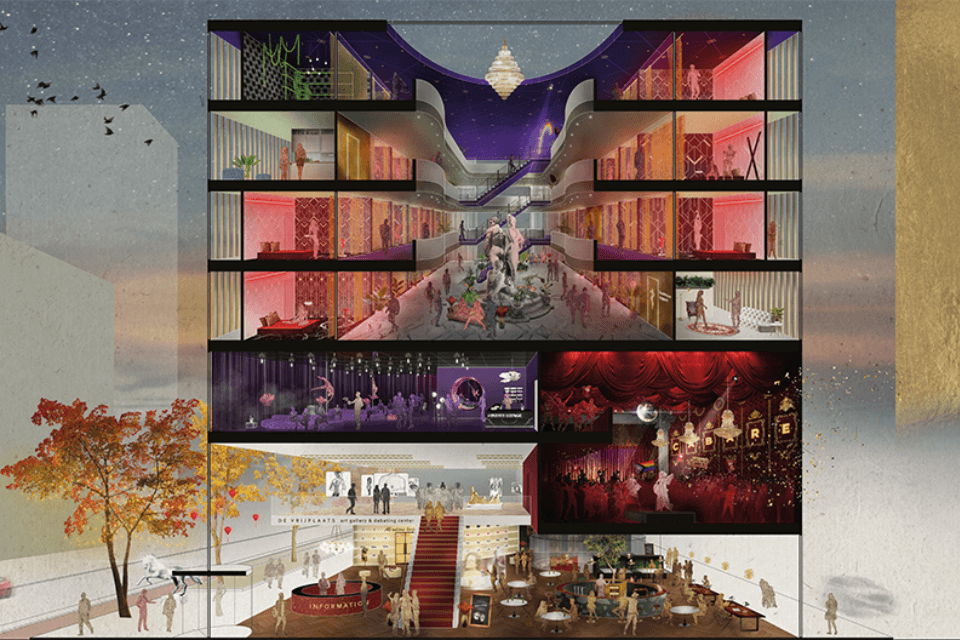 Artist impression Erotisch Centrum Amsterdam