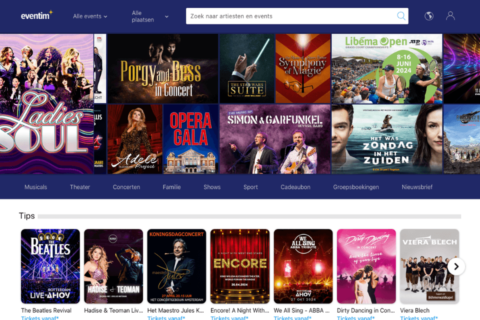 CTS Eventim homepage