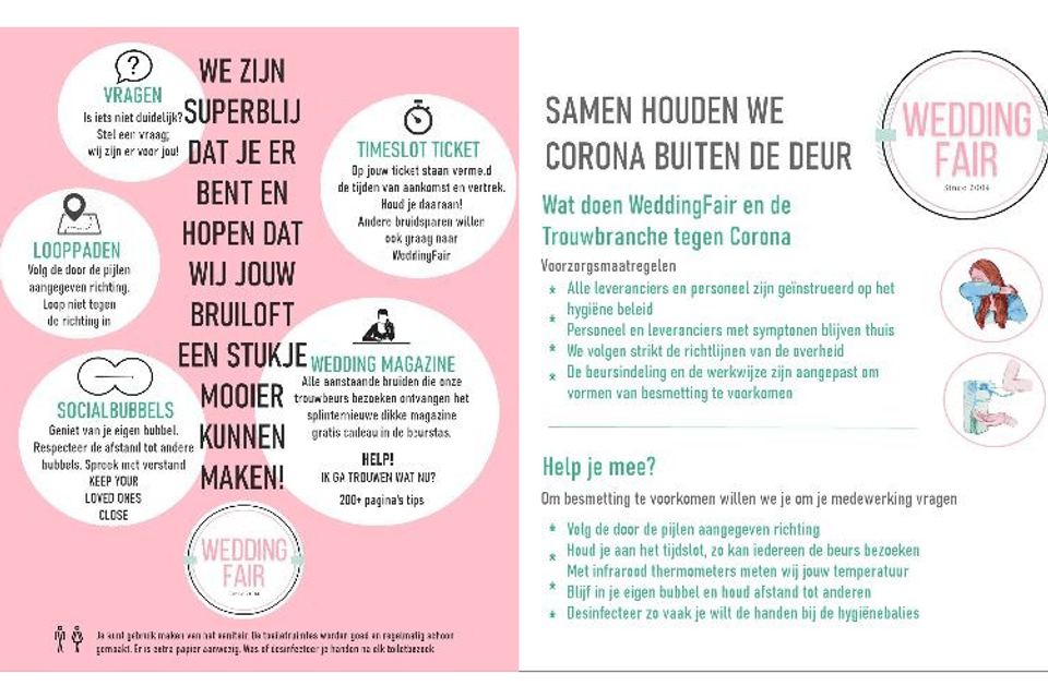 CoronaProof Weddingfair bezoekersinformatie
