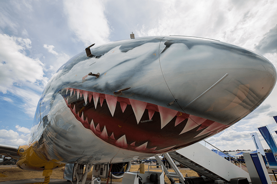 Farnborough Airshow | Vliegtuig met haaiekop