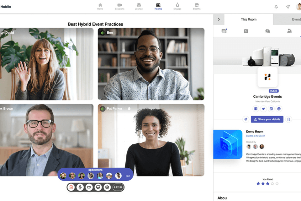 Hubilo schermafbeelding