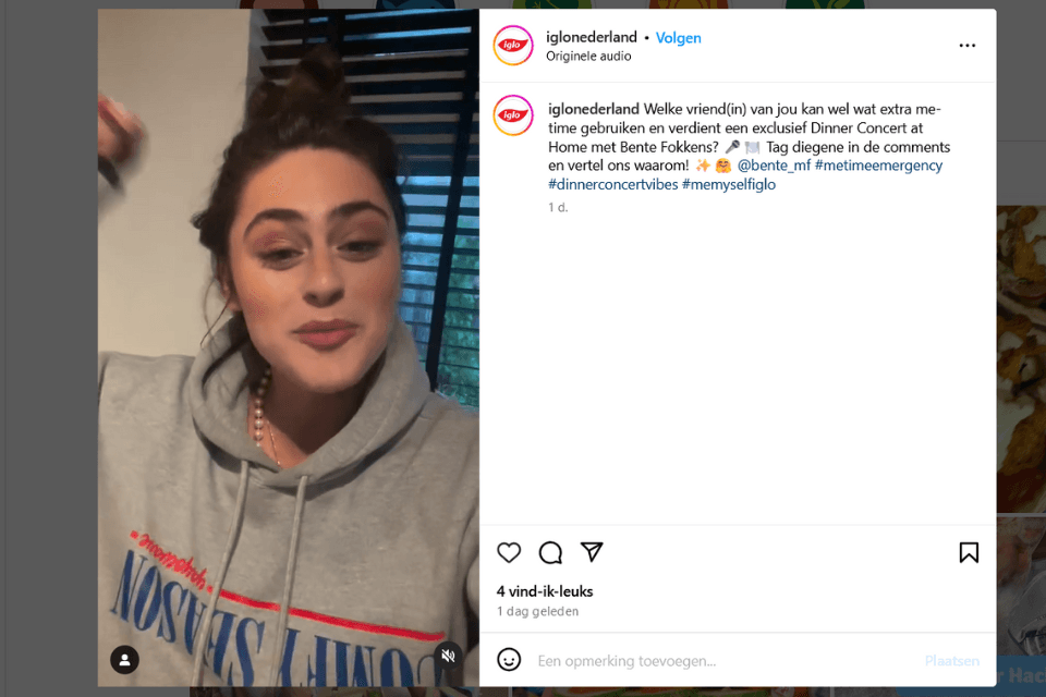 Iglo Dinner Concert met Bente