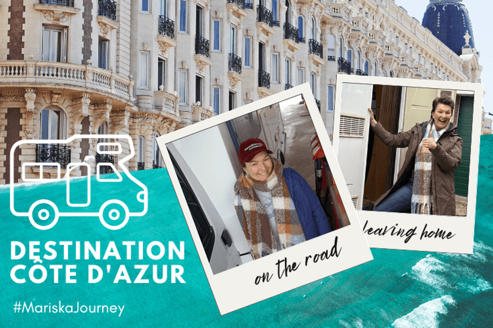 Postcard Mariska Kesteloo on the road to Côte d'Azur