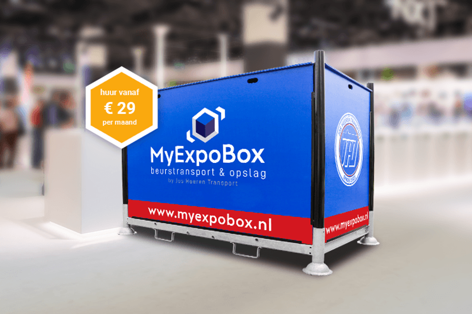 Met MyExpoBox is de opslag en het transport van je beursmateriaal geregeld