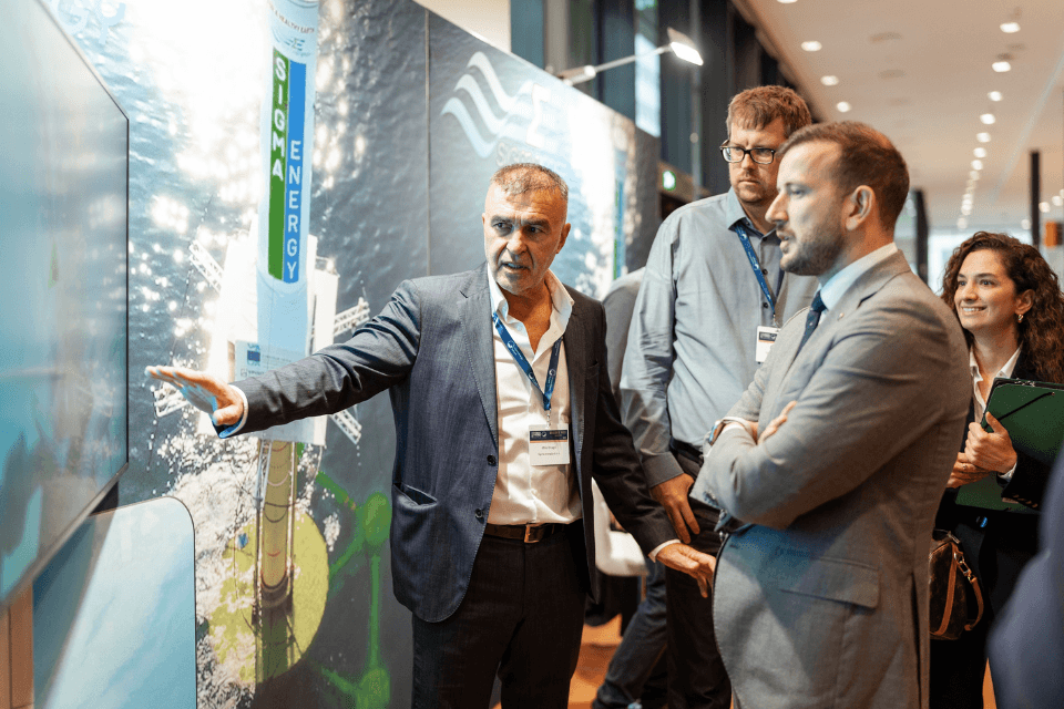 Delegates discussing at the 2023 Ocean Energy Europe Conference & Exhibition