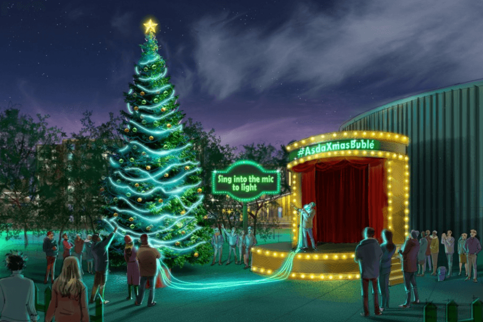 Ontwerp Asda Bublé kerstboom