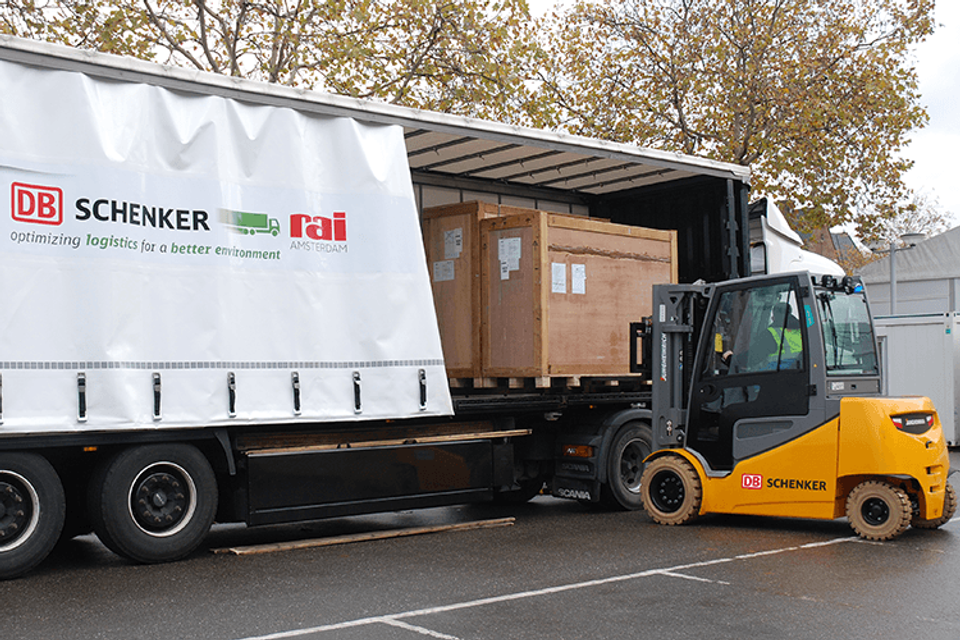Pilot duurzaam beurstransport RAI en DB Schenker