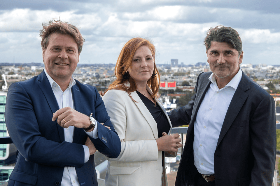 Frank Thewessem, directeur Topsport Amsterdam, Irene Verheul, directeur Jumping Amsterdam en RAI Amsterdam-CEO Paul Riemens.