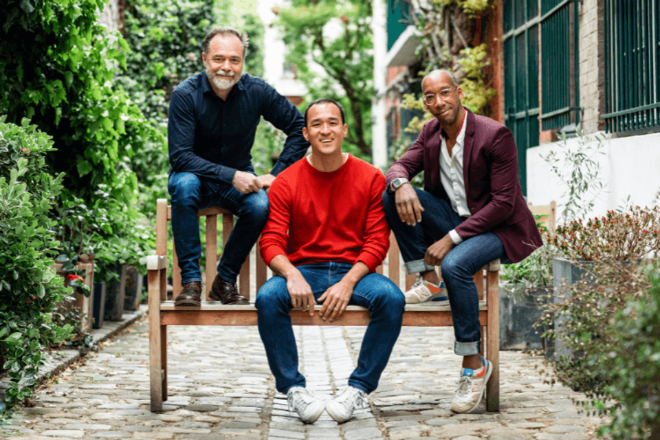 Wouter Boits (CEO), Jean-Charles Sibylle en Rodrigue Falémé (Managing Directors The Oval Office France)