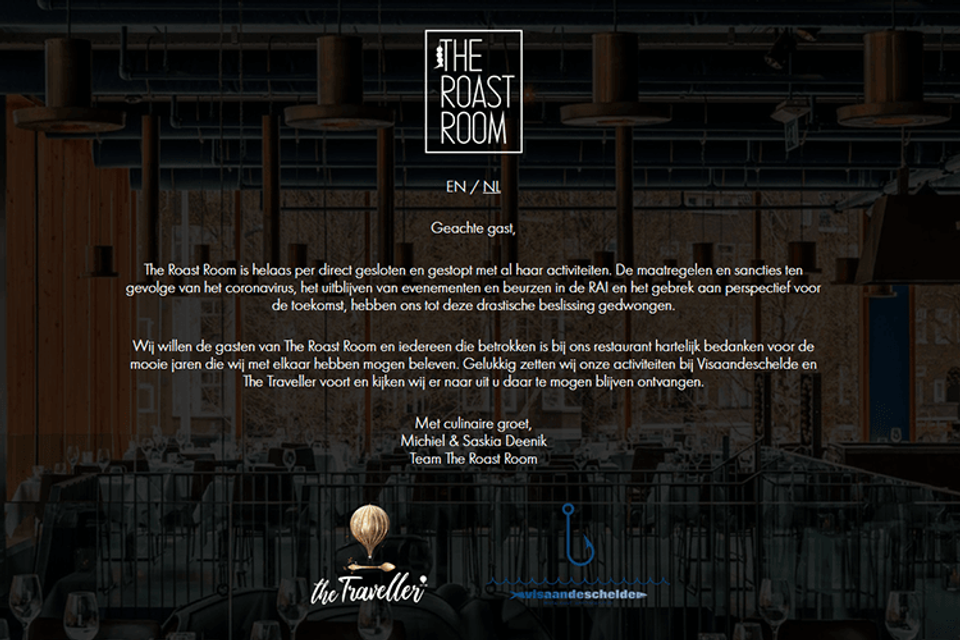 Bericht dat The Roast Room stopt met haar activiteiten