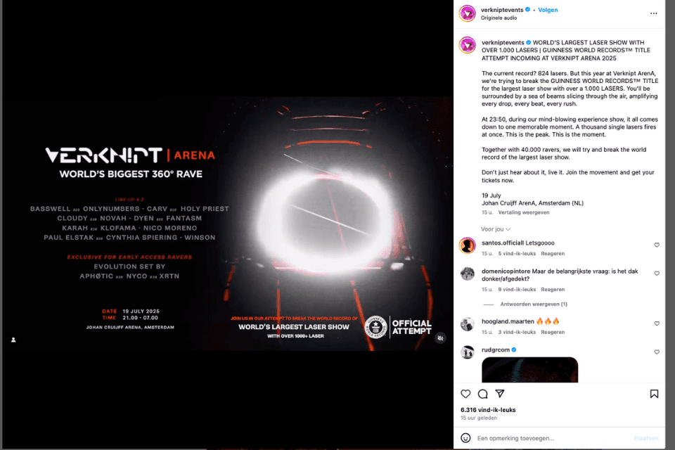 Verknipt Arena 2025 - Worlds Largest Laser Show