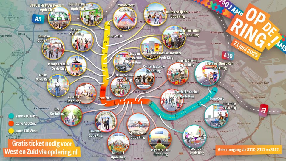 Kaart van het Op de Ring-programma